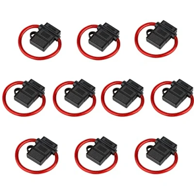 Abbildung von Audioproject A211 20 10 x Set KFZ Sicherungshalter ATC mit 6mm2 Kabel / AWG 12V 24V Spritzwasser geschützt Flachstecksicherung o. Sicherungen Extra Dickes Auto Radio Verstärker