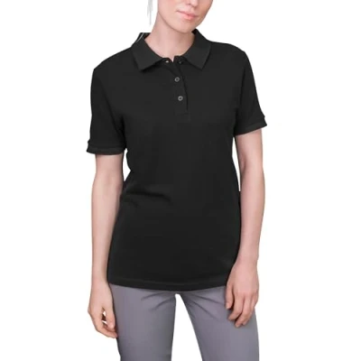 Abbildung von HRM Damen Luxury Stretch Polo, schwarz, Gr. 2XL I Premium Polo Shirt aus 95% Baumwolle &amp; 5% Elasthan Basic Polohemd bis 40C farbecht waschbar Hochwertige nachhaltige Oberteile