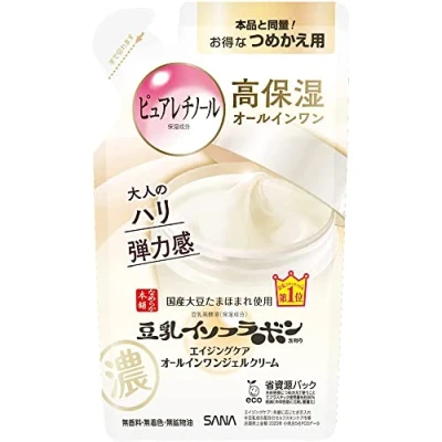 Abbildung von Sana Nameraka Honpo Soy Milk Isoflavone Wrinkle Gel Cream 80g Refill (Green Tea Set)