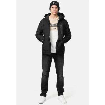 Abbildung von Lonsdale MIT Kapuze Normale Passform Ballywildrick Winterjacke, Herren, Größe: Medium, Black white