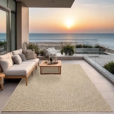 Abbildung von the carpet Teppich &quot;Kenzy&quot;, rechteckig, moderner robuster In und Outdoor Jute Look