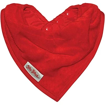 Abbildung von Silly Billyz SIB 200RO Sabber Lätzchen Bandana Style, 0 24 Monate, Velours,, rot