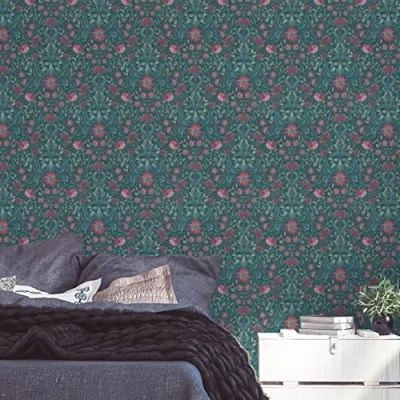 Abbildung von A.S. Création Vliestapete &quot;Landhaustapete mit Vögeln&quot;, matt gemustert neutral, Florale Tiertapete Tapeten Wohnzimmer Schlafzimmer Küche Design Optik