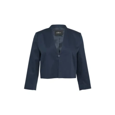 Abbildung von s.Oliver BLACK LABEL Verkürzter Blazer mit 3/4 Ärmeln Navy 48