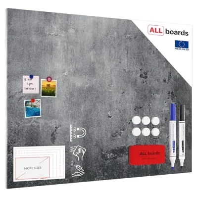 Abbildung von ALLboards MetalBoard BETONMAUER 120x90cm + Zubehör Set