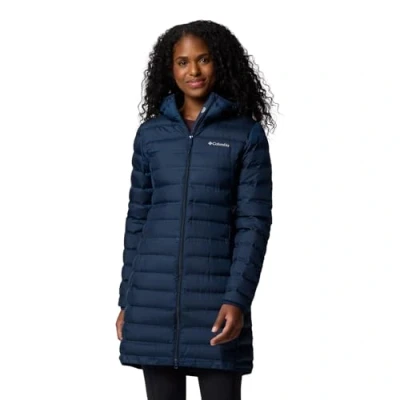 Abbildung von Columbia LAKE 22 II DOWN LONG Hooded Jacket Daunenmantel, Damen, Größe: Small, Collegiate navy