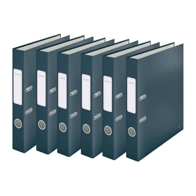 Abbildung von Leitz Qualitäts Ordner, 6er Pack, A4, 350 Blatt, 5 cm Rückenbreite, Samtgrau, Cosy Serie, 10620089