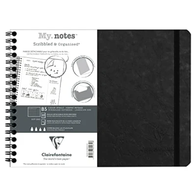 Abbildung von Clairefontaine 782431C Age Bag My.Notes Spiralbuch mit abtrennbaren Rändern, 25x19cm, 60 Blatt 90g DOT Schwarz, 1 Stück