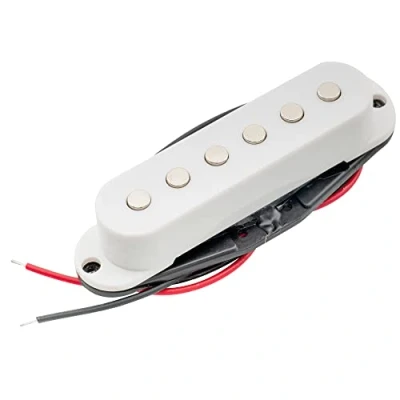 Abbildung von Musiclily 50mm Mittel Single Coil Tonabnehmer Pickup für Les Paul Style Gitarre,Weiß