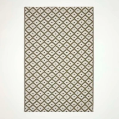 Abbildung von Homescapes Outdoor Teppich May grün weiß 120x180 cm, wetterfester geometrisch Gemustert