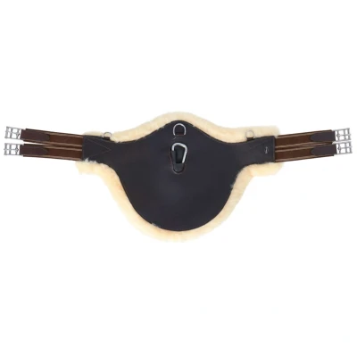 Abbildung von Horka Sattelgurt Sheepskin Leder braun/silber 110cm