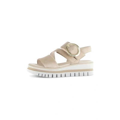 Abbildung von Gabor Damen Sandaletten, Frauen Sandalen,Best Fitting,offene Schuhe,Strandschuhe,Sommersandalen,bequem,flach,Caramel (Gold),37.5 EU / 4.5 UK