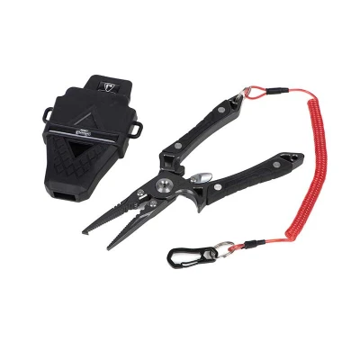 Abbildung von Fox Rage 18,4 cm Gürtelzange, Raubfisch Angelzange, zum Abhaken, Crimpen oder Spaltringe, Edelstahl, Wolframkarbid Seitenschneider, gezackte Backen, Spaltring Werkzeug, Code NTL053