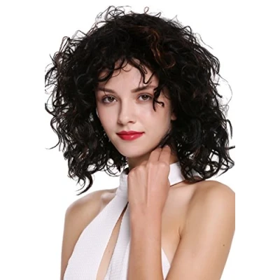 Abbildung von WIG ME UP DW 2698 2BH30 Damenperücke Perücke kurz schulterlang wild gelockt lockig voluminös Kastanie Braun Dunkelbraun gesträhnt