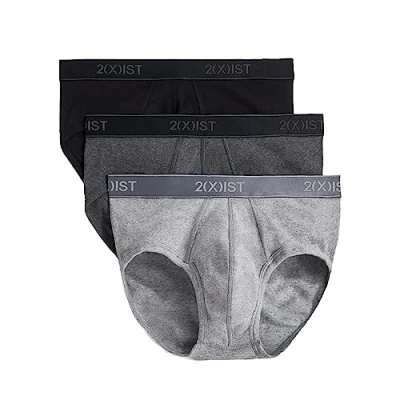 Abbildung von 2(x)ist)IST Herren Essential Cotton Contour Pouch Slip 3er Pack, Schwarz/Grau/Anthrazit Heather, Large