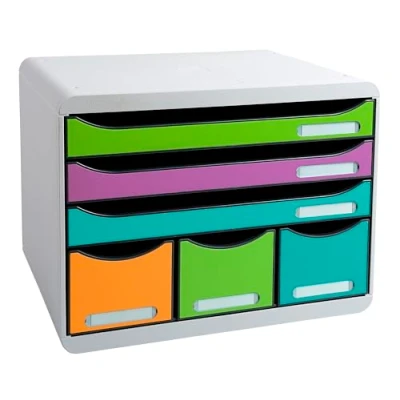 Abbildung von EXACOMPTA Art. Nr. 309303D BIG BOX PLUS Autentik 5 Schubladen für A4+ Dokumente Außenmaße: 34,7 x 27,8 27,1 cm verschiedene Farben