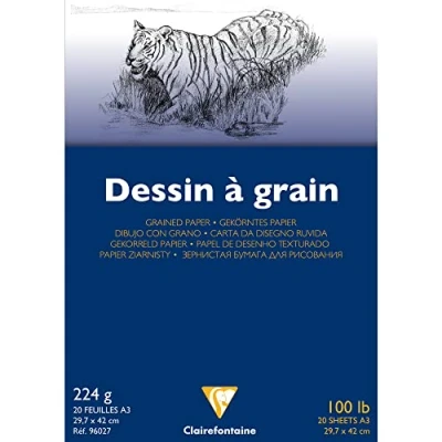 Abbildung von Clairefontaine 96027C Zeichenblock, Din A3, 29.7 x 42 cm, 224 g, 20 Blatt, weiß