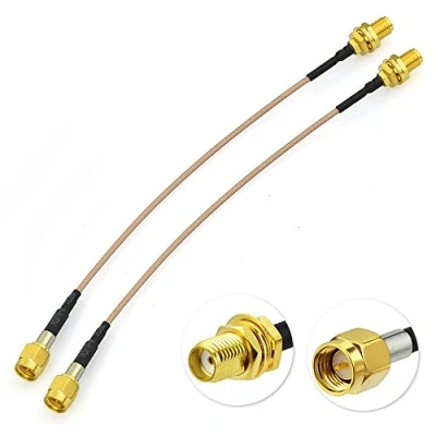 Abbildung von Eightwood SMA Antenne DAB+ WLAN Verlängerung Buchse auf Male Pigtail Kabel RG178 15cm 6inch 2 Stücke für RC FPV Multicopter TX RX Router Bluetooth WiFi Wireless Network MEHRWEG