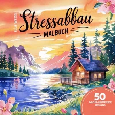 Abbildung von Stressabbau Malbuch für Erwachsene: Das Anti Stress Ausmalbuch Achtsamkeit und Entspannung: 50 grosse Motive von Herbstszenen, Landschaften, Pferde, Blumen, Gärten, mehr!