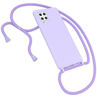 Abbildung von EAZY CASE Premium Silikon Handykette kompatibel mit Samsung Galaxy A42 5G Handyhülle Umhängeband, Handykordel Schutzhülle, Silikonhülle, Hülle Band, Kette für Smartphone, Lavendel Lila