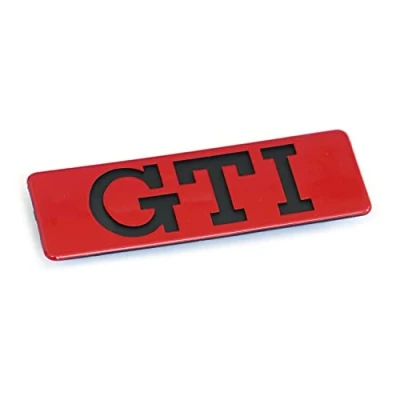 Abbildung von Volkswagen 191853714QN5 Schriftzug GTI Emblem Plakette Logo, rot/schwarz