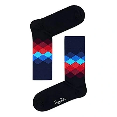 Abbildung von Happy Socks Herren Faded Diamond Socken, Blau (Multi Dunkel 069), 41 46 EU