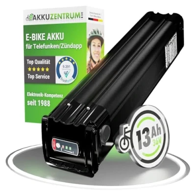 Abbildung von Maratron Ersatz Akku 36V 13Ah (468Wh) für TELEFUNKEN Multitalent, ZÜNDAPP Z510, Z517, Green 2.7, 3.7 u.v.m. (39,5 cm)