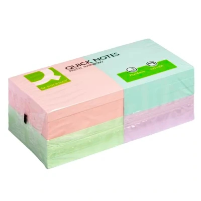 Abbildung von Q Connect KF10509 Haftnotizen Quick Notes pastellfarben, 75 x mm