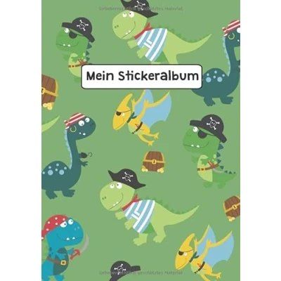 Abbildung von Mein Stickeralbum: Stickeralbum Blanko Dino Dinosaurier Stickerbuch Leer zum sammeln DIN A4 35 Seiten
