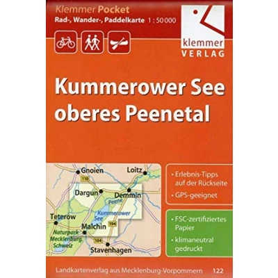 Abbildung von Klemmer Pocket Rad , Wander und Paddelkarte Kummerower See oberes Peenetal: GPS geeignet, Erlebnis Tipps auf der Rückseite, 1:50000