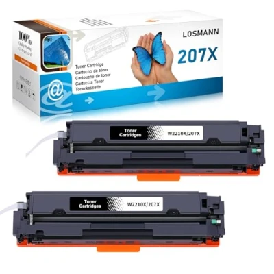 Abbildung von LOSMANN 207X W2210X Mit Chip Toner Kompatibel für HP 207A W2210A Ersatz Color Laserjet Pro MFP M283fdw M255dw M282nw M283fdn M255nw (2er Pack, Schwarz)