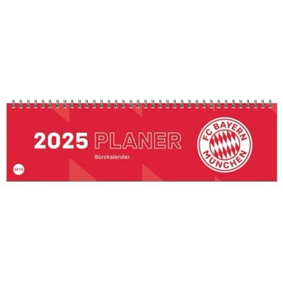 Abbildung von FC Bayern München Wochenquerplaner 2025: Terminkalender mit historischen Fakten und Rekorden des Bayern. 32,5 x 9,3 cm. Querformat (Tisch Querplaner Heye)
