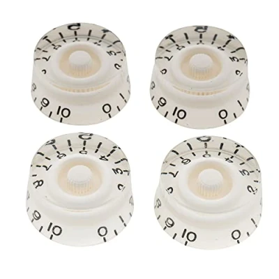 Abbildung von Musiclily Pro Imperial Zoll Gitarre Knöpfe Zylinder Potiknöpfe Speed Knobs für USA Les Paul Style E Gitarre, Weiß (4er Set)