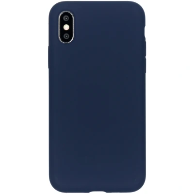 Abbildung von Apple iPhone Xs Hülle Silikon Accezz Soft Case/Backcover Handyhülle Dunkelblau