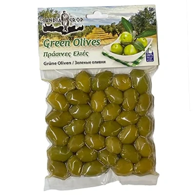 Abbildung von Candia Crop Griechische Grüne Oliven mit Stein, 5er Pack x 200 g (Ingesamt: 1 kg)