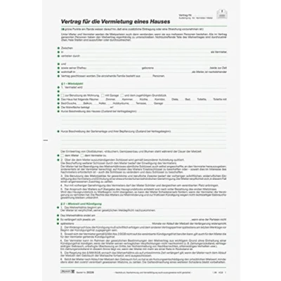Abbildung von Baier &amp; Schneider Vertragsformular Mietvertrag A4, 5 Blatt