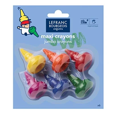 Abbildung von Lefranc &amp; Bourgeois 807045 Wachsmalbirnen im Set, Kindermalstifte mit ergonomischer Form, mehrfarbig 6 Farben