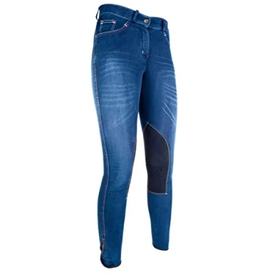Abbildung von HKM Reithose Summer Denim Alos Knie Jeansblau/dblau 128