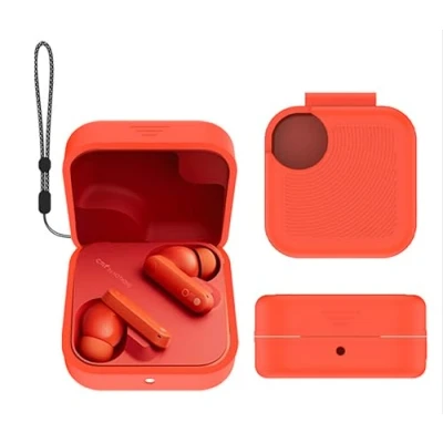 Abbildung von GIOPUEY Hülle Kompatibel mit CMF by Nothing Buds, Silikon Stoßfeste Schutzhülle, Ultradünn Case Cover, Kein Geruch, Orange