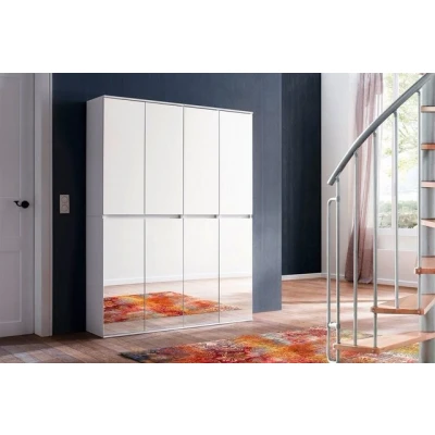 Abbildung von trendteam Garderobenschrank Flurschrank Spiegelschrank Mehrzweckschrank Schrank Weiß 148x191x34cm