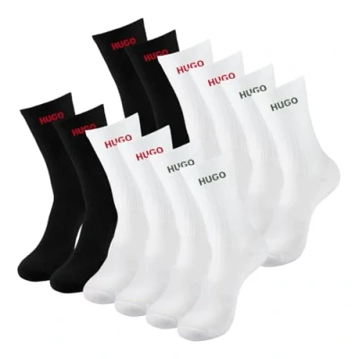 Abbildung von HUGO LOGO 6 PACK Socken, Herren, Größe: 43 46, White/black
