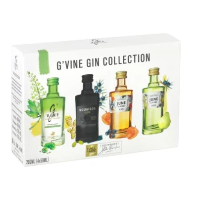Abbildung von G&#039;VINE Gin Collection (4 x 50ml) Probierset mit 4 einzigartigen Sorten aus Frankreich Set ideal als Geschenk oder für Tasting 37,5, 40 &amp; 45 % Vol.