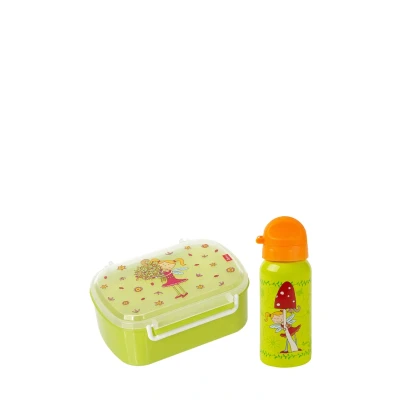 Abbildung von sigikid SET Florentine Brotdose für Kinder, Größe: One Size, Grün blumen