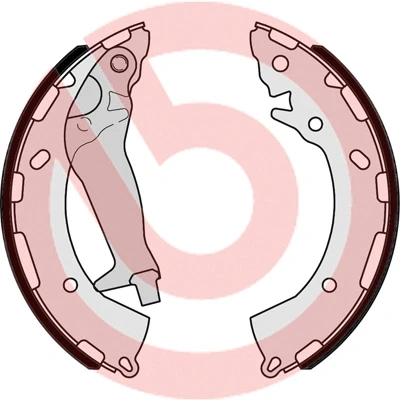 Abbildung von BREMBO S 30 525 Bremsbacken 203 32 mit Handbremshebel HYUNDAI: i10 I, i20 I Schrägheck, II KIA: Rio 4 Schrägheck