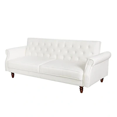Abbildung von riess ambiente.de Chesterfield 3er Sofa Maison Belle AFFAIRE 220cm Natur Strukturstoff mit Schlaffunktion