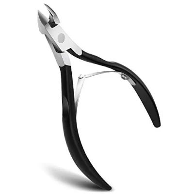 Abbildung von FERYES Nagelhautzangen Professioneller Edelstahl Nagelhautschneider, extrem scharfe Nagelhautschneider Entferner Schere Pediküre Maniküre Nagel Matt Schwarz