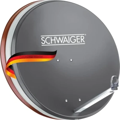 Abbildung von SCHWAIGER 197 Satellitenschüssel SAT Antenne Aluminium Satelliten Anlage Offset LNB Tragarm Masthalterung Schüssel 74,5 x 84,5 cm anthrazit