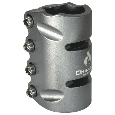 Abbildung von Chilli Pro Scooter Stunt SCS 3 Bolt Compression Lenker/Gabel Klemme I Tret Roller für Lenker ohne Klemmschlitz Bar Clamp (31,8 Grau)