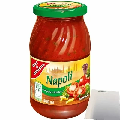Abbildung von Gut&amp;Günstig Nudelsauce Napoli mit feinen Kräutern abgeschmeckt (400ml) + usy Block