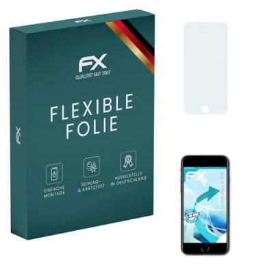 Abbildung von atFoliX Schutzfolie kompatibel mit Apple iPhone SE 2022 Folie, ultraklare und flexible FX Displayschutzfolie (3X)